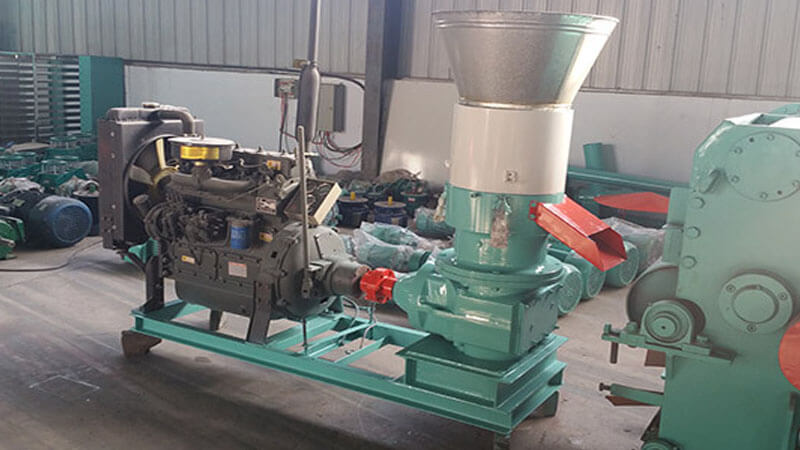 Flat Die Wood Pellet Mill With Diesel Engine